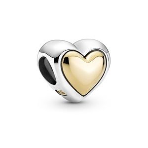 Retired Pandora 14k Gold Domed Golden Heart Charm